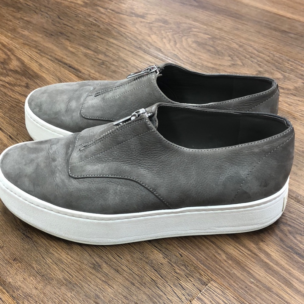 Vince Warner Zip Up Suede Platform Sneaker